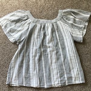 Banana Republic bell sleeve stripped top XS